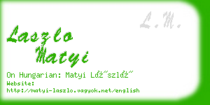 laszlo matyi business card